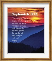 Zephaniah 3:17 The Lord Your God (Sunset) Fine Art Print