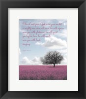 Zephaniah 3:17 The Lord Your God (Colored Landscape) Framed Print