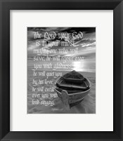 Zephaniah 3:17 The Lord Your God (Beach Black & White) Fine Art Print