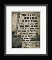 Zephaniah 3:17 The Lord Your God (Guitar Sepia) Fine Art Print