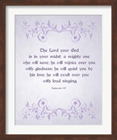 Zephaniah 3:17 The Lord Your God (Lilac) Fine Art Print