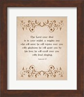 Zephaniah 3:17 The Lord Your God (Brown) Fine Art Print