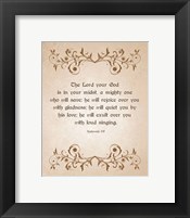 Zephaniah 3:17 The Lord Your God (Brown) Fine Art Print