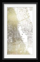 Gold Foil City Map Chicago- Metallic Foil Fine Art Print
