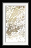 Gold Foil City Map New York- Metallic Foil Fine Art Print