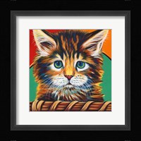 Kitten in Basket I Framed Print