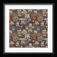 Route 66 on Brick Framed Print