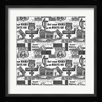 Route 66 - Grey Framed Print