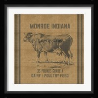 Cow Feed Sack Framed Print