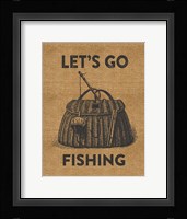 Go Fishing Burlap Fine Art Print