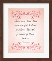 1 Corinthians 13:13 Faith, Hope and Love (Pink) Fine Art Print