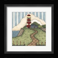 Red Diamond Lighthouse Framed Print