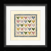 Hearts Patchwork Framed Print