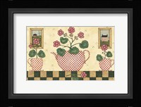 Pink Flower Pots Framed Print