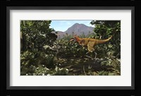 A Protofeathered Lythronax comes upon a Pair of Diabloceratops Fine Art Print