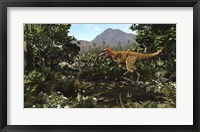 A Protofeathered Lythronax comes upon a Pair of Diabloceratops Fine Art Print