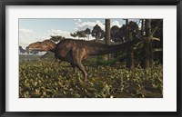 Acrocanthosaurus Dinosaur Roaming A Cretaceous Landscape Fine Art Print