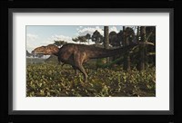 Acrocanthosaurus Dinosaur Roaming A Cretaceous Landscape Fine Art Print