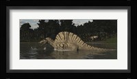 Spinosaurus Hunting For Fish In A Lake Fine Art Print