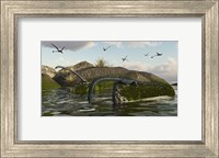 Tanystropheus Fishes From The Rocks Fine Art Print