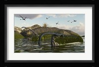 Tanystropheus Fishes From The Rocks Fine Art Print