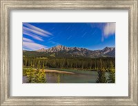 Star trails above the Front Ranges in Banff National Park, Alberta, Canada Fine Art Print