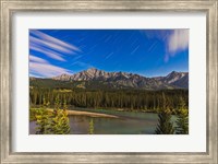 Star trails above the Front Ranges in Banff National Park, Alberta, Canada Fine Art Print