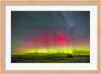 Aurora borealis above Grasslands National Park in Saskatchewan, Canada Fine Art Print