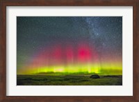 Aurora borealis above Grasslands National Park in Saskatchewan, Canada Fine Art Print
