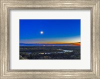 Moon with Antares, Mars and Saturn over Bow River in Alberta, Canada Fine Art Print