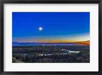 Moon with Antares, Mars and Saturn over Bow River in Alberta, Canada Fine Art Print