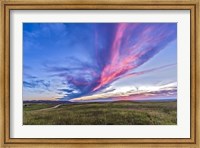 Colorful sunset at the Reesor Ranch on the Alberta-Saskatchewan border Fine Art Print