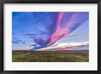 Colorful sunset at the Reesor Ranch on the Alberta-Saskatchewan border Fine Art Print