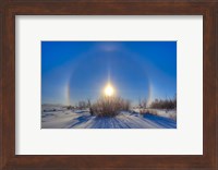 High dynamic range photo of sundogs and a solar halo around the Sun Fine Art Print