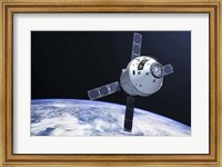 Orion Module in orbit above Earth Fine Art Print