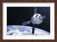 Orion Module in orbit above Earth Fine Art Print