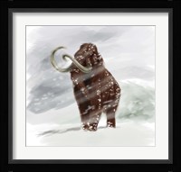 Mammuthus Primigenius walking through a Blizzard Framed Print
