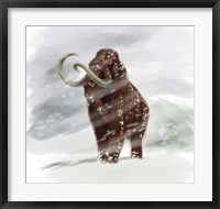 Mammuthus Primigenius walking through a Blizzard Framed Print