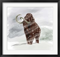 Mammuthus Primigenius walking through a Blizzard Framed Print