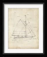 Sailboat Blueprint III Framed Print