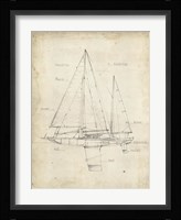 Sailboat Blueprint IV Framed Print