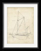 Sailboat Blueprint V Framed Print