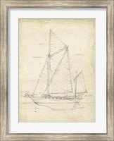 Sailboat Blueprint V Fine Art Print