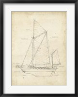 Sailboat Blueprint V Fine Art Print