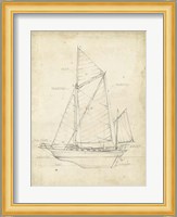Sailboat Blueprint V Fine Art Print
