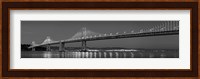 Bay Bridge at dusk, San Francisco, California BW Fine Art Print