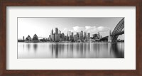 Sydney Harbour Bridge and skylines at dusk, Sydney, New South Wales, Australia Fine Art Print
