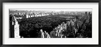 High angle view of buildings in a city, Central Park, Manhattan, NY Framed Print