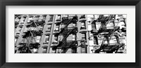Low angle view of fire escapes on buildings, Little Italy, Manhattan, NY Fine Art Print