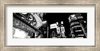 Low angle view of buildings lit up at night, Tokyo, Japan Fine Art Print